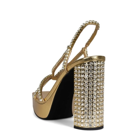 JEFFREY CAMPBELL, Nuite Embellished Slingback Platform Sandal, Sz 8.5 - Picture 3 of 12